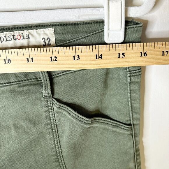 PISTOLA Pants Women 32 Army Green Khaki Hunter Cargo Zippers Pockets Skinny - Picture 7 of 10